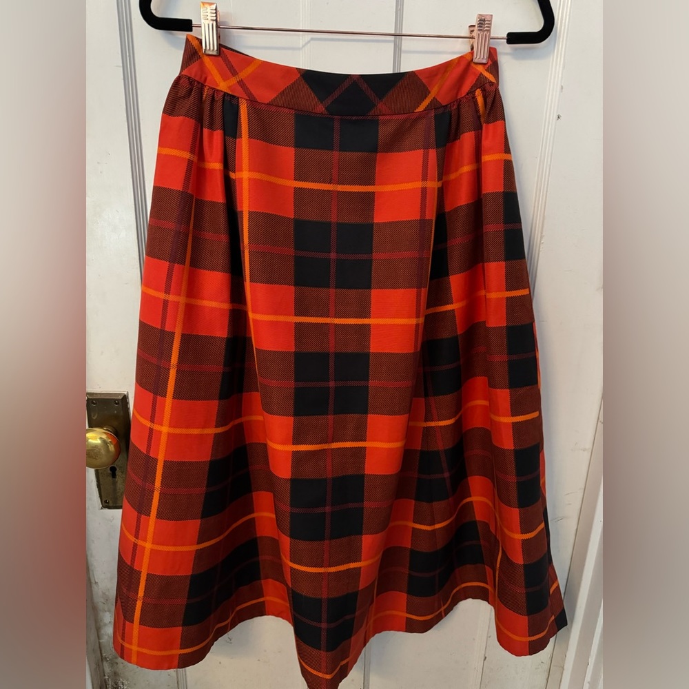 Kate Spade Plaid Midi Skirt w/ Pockets - Sz. 6